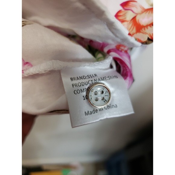 SSLR Button Up Hawaiian Shirt Hibiscus Medium M 100% Cotton new other Mens - Picture 4 of 9